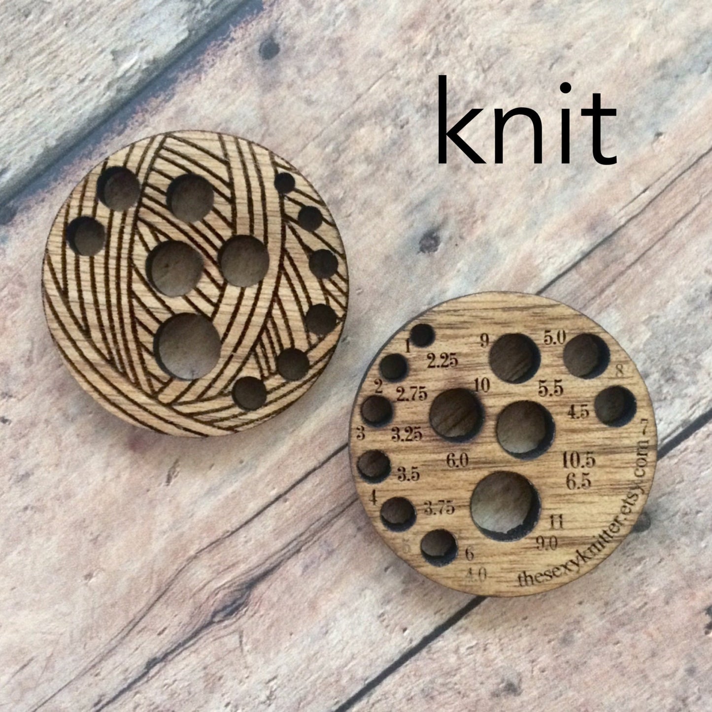 Knitting/Crochet Gauge - wooden yarn ball