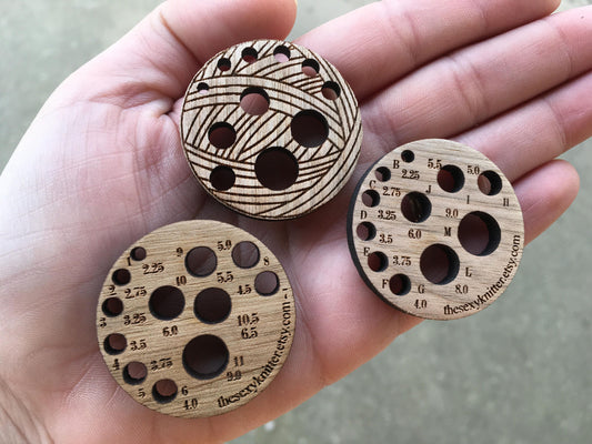 Knitting/Crochet Gauge - wooden yarn ball