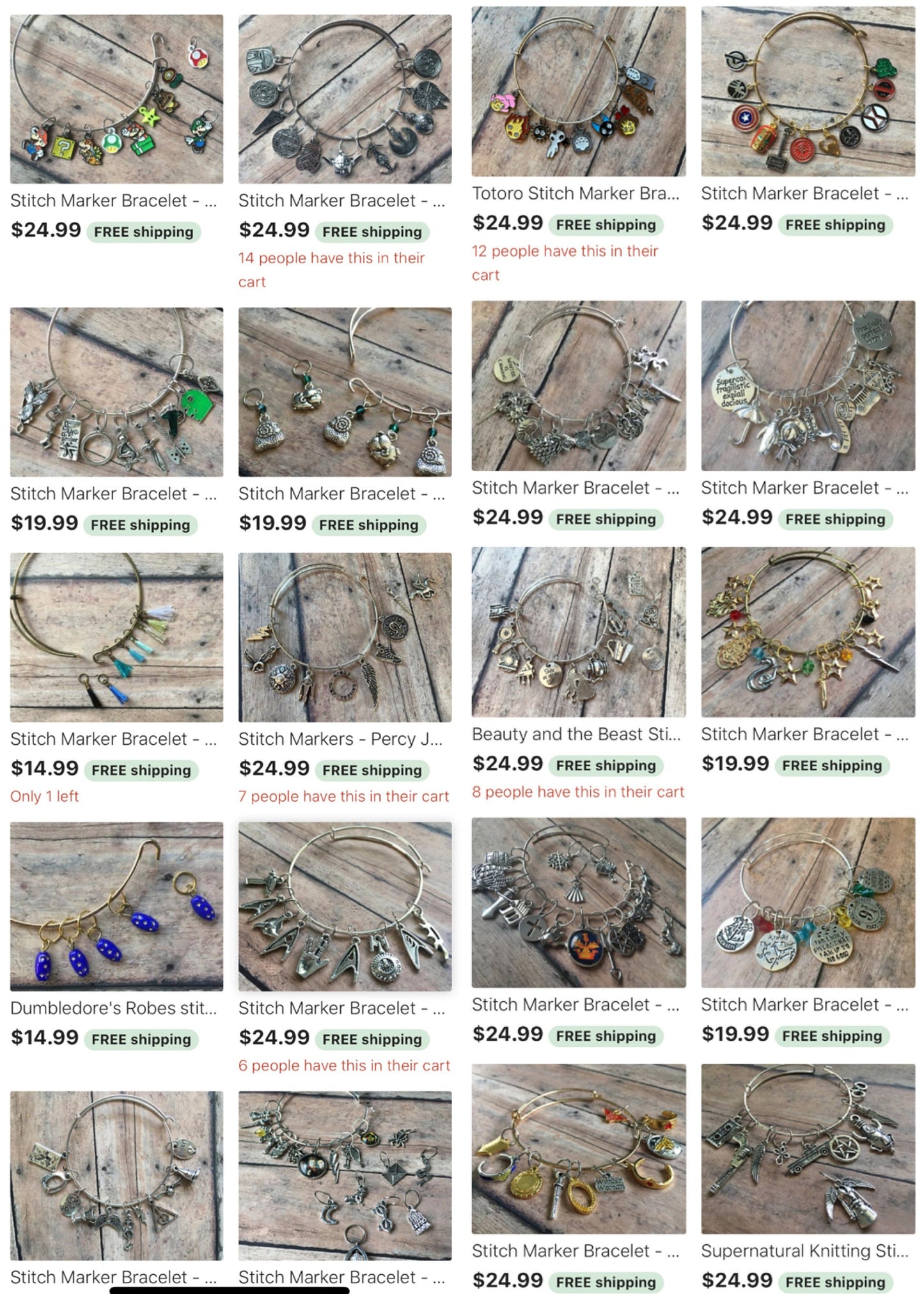 2 Stitch Marker Bracelets for $39.99