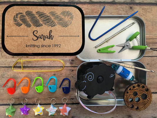 Customizable Knitter’s Tool Tin