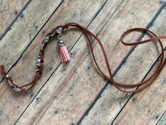Tan Abacus Row Counter Necklace w/Removable Marker