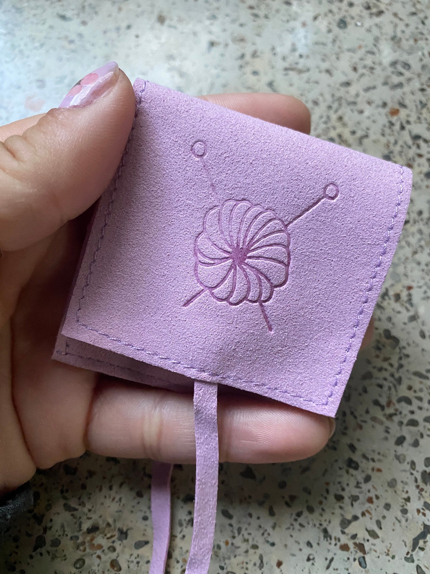 Suede Yarn Pouch for jewelry, stitch markers, knitting, crochet