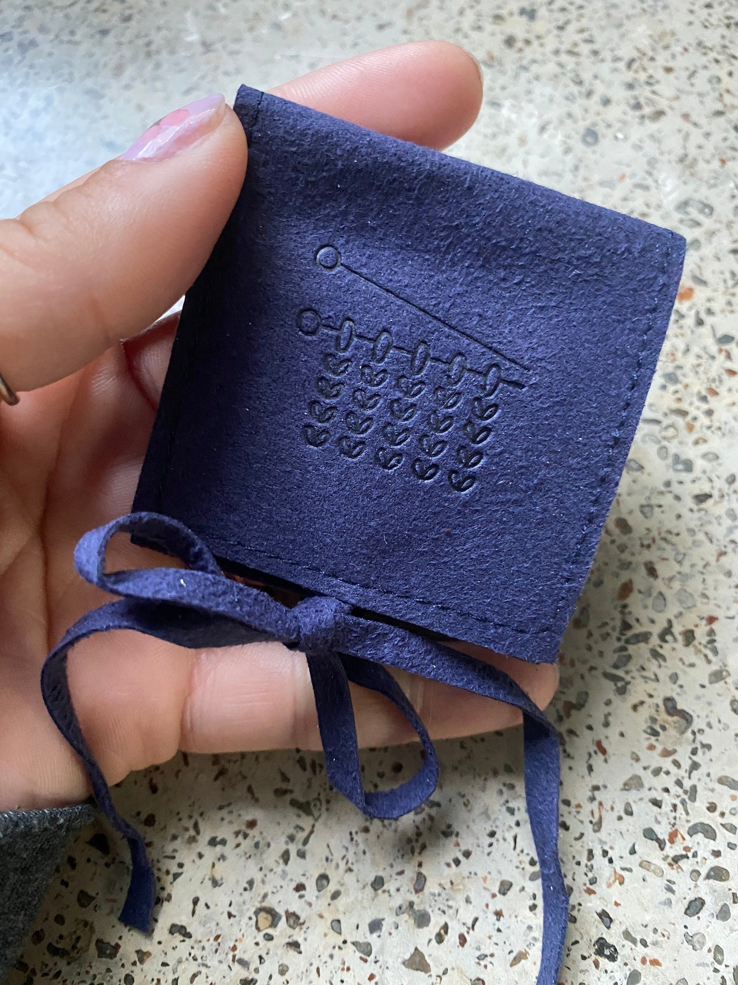 Suede Yarn Pouch for jewelry, stitch markers, knitting, crochet
