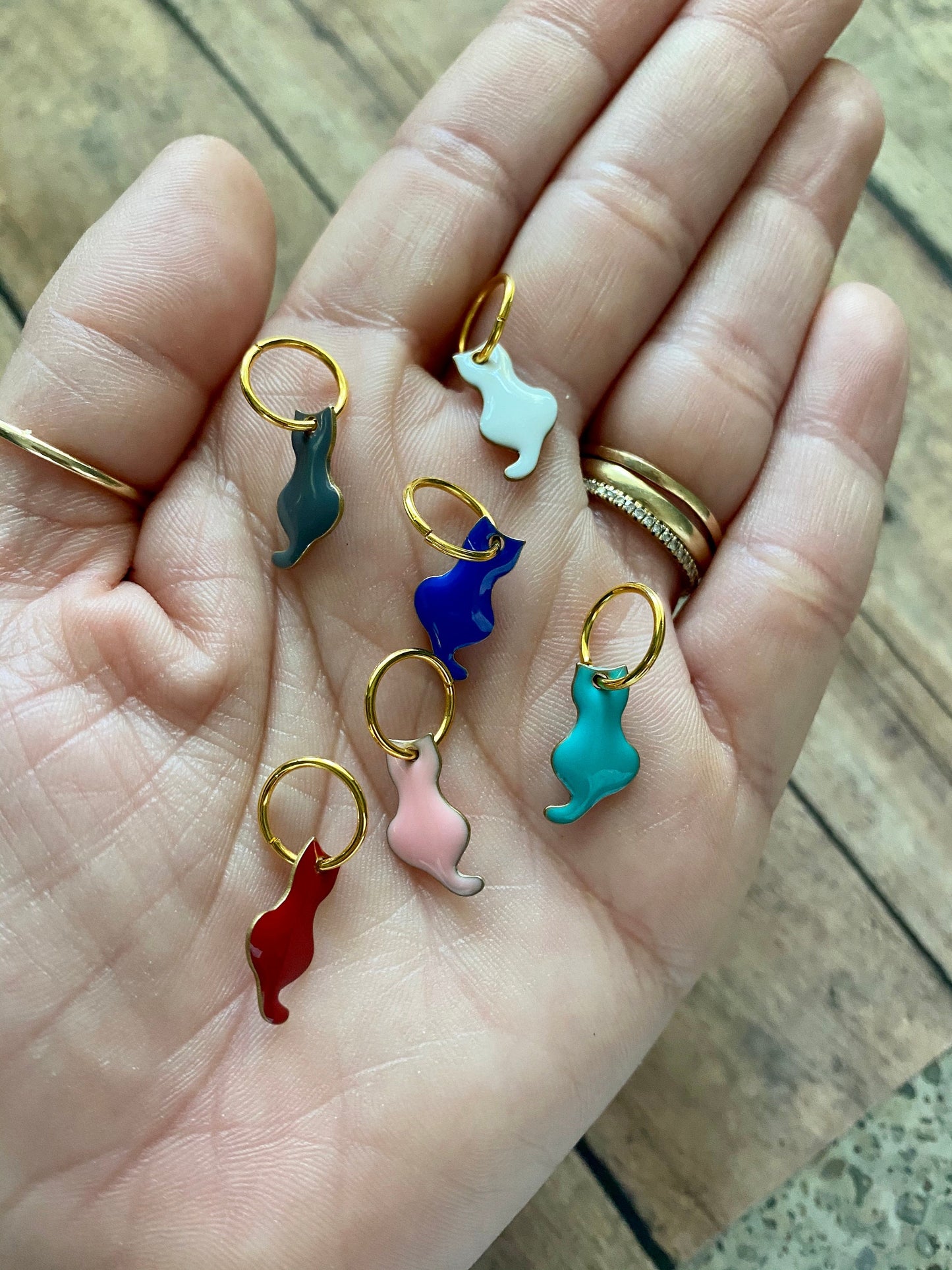 Double Sided Enamel Cats