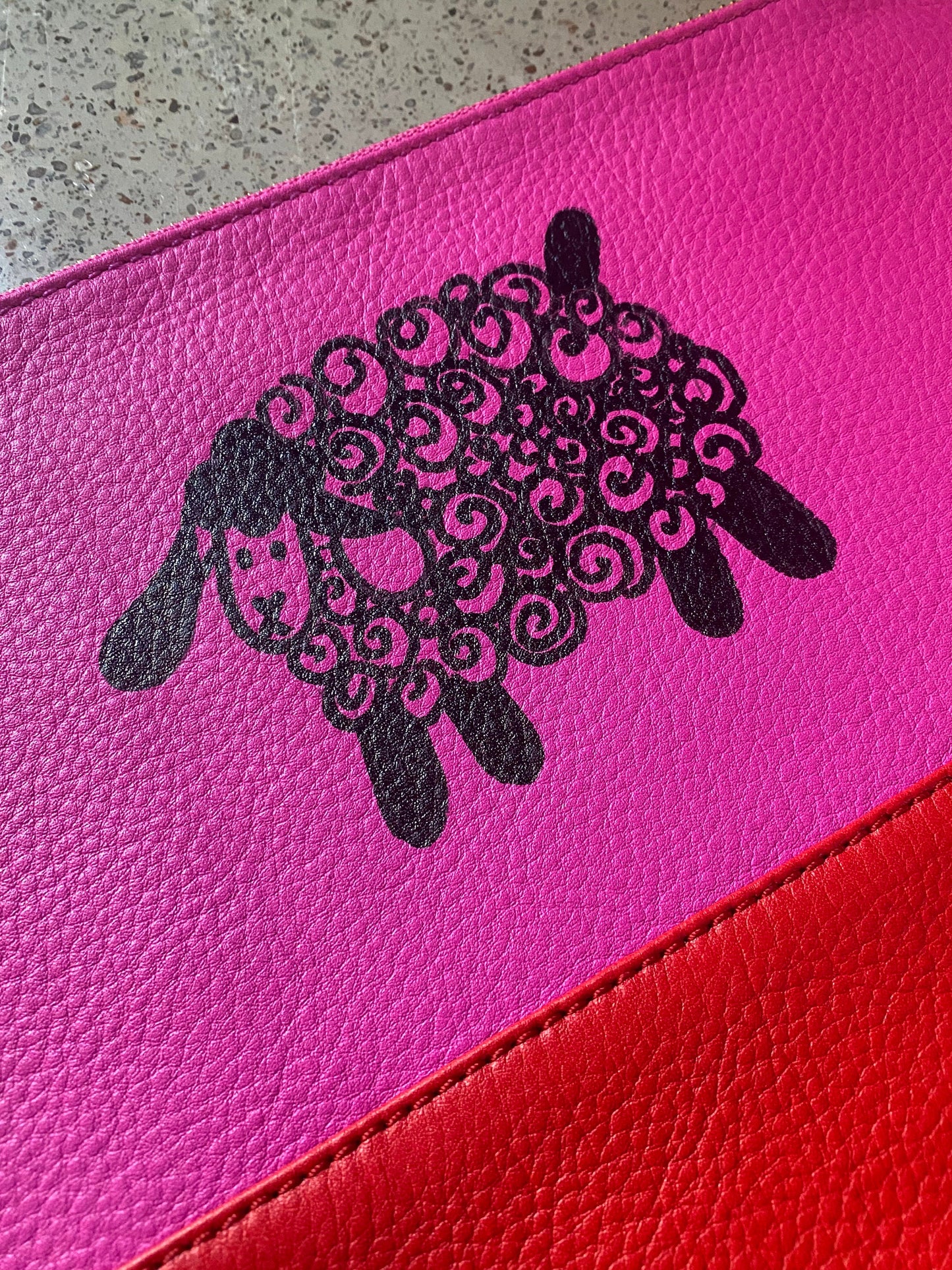 Handpainted Leather Bag - Sheep w/Custom Name
