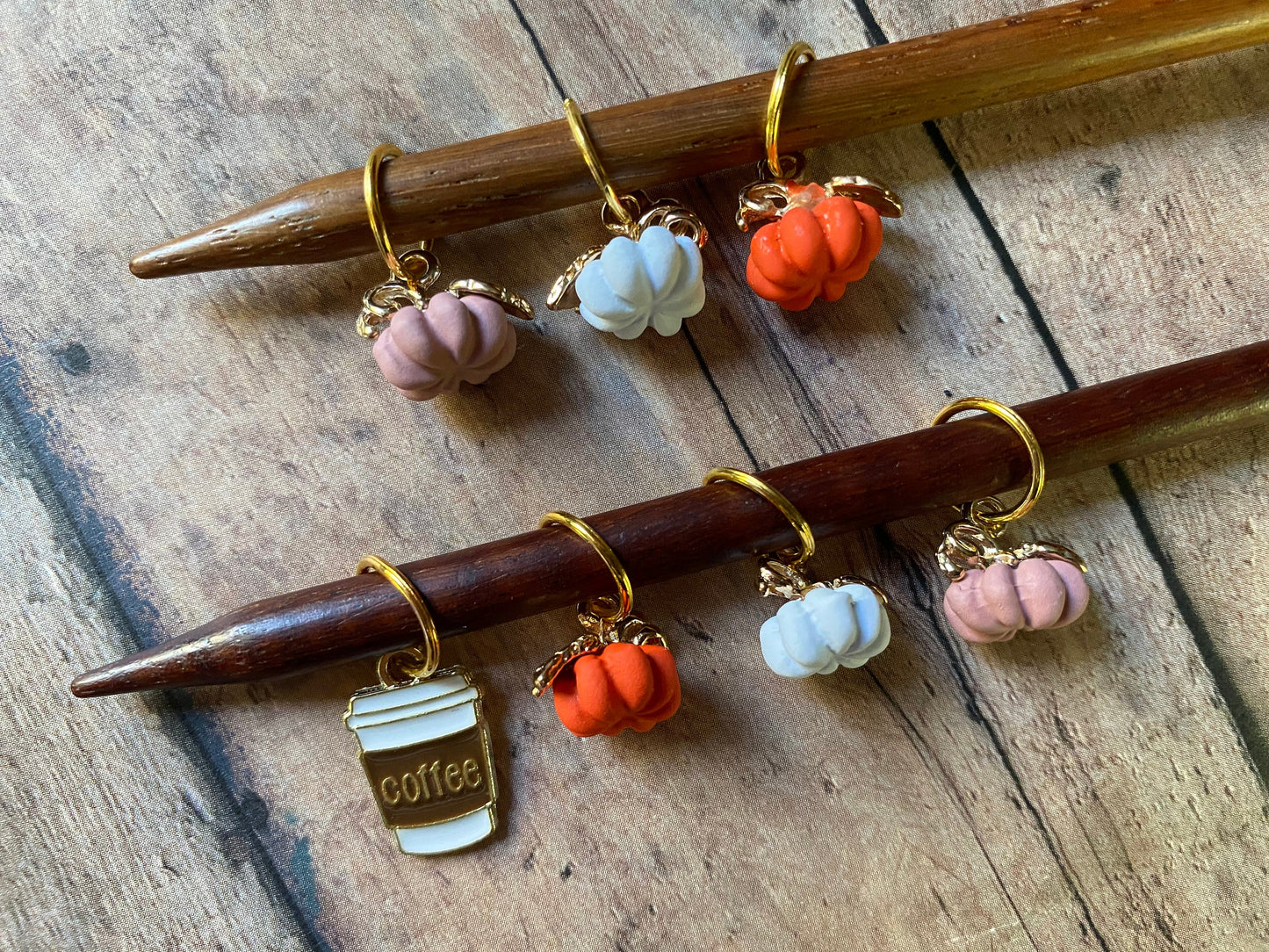 Pumpkin/Coffee Stitch Marker Pouch