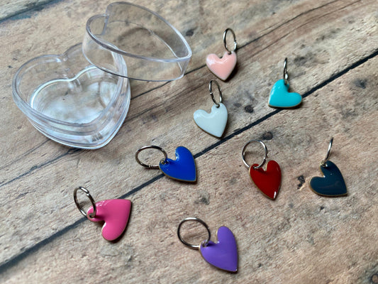 Enamel Hearts in a Heart Case