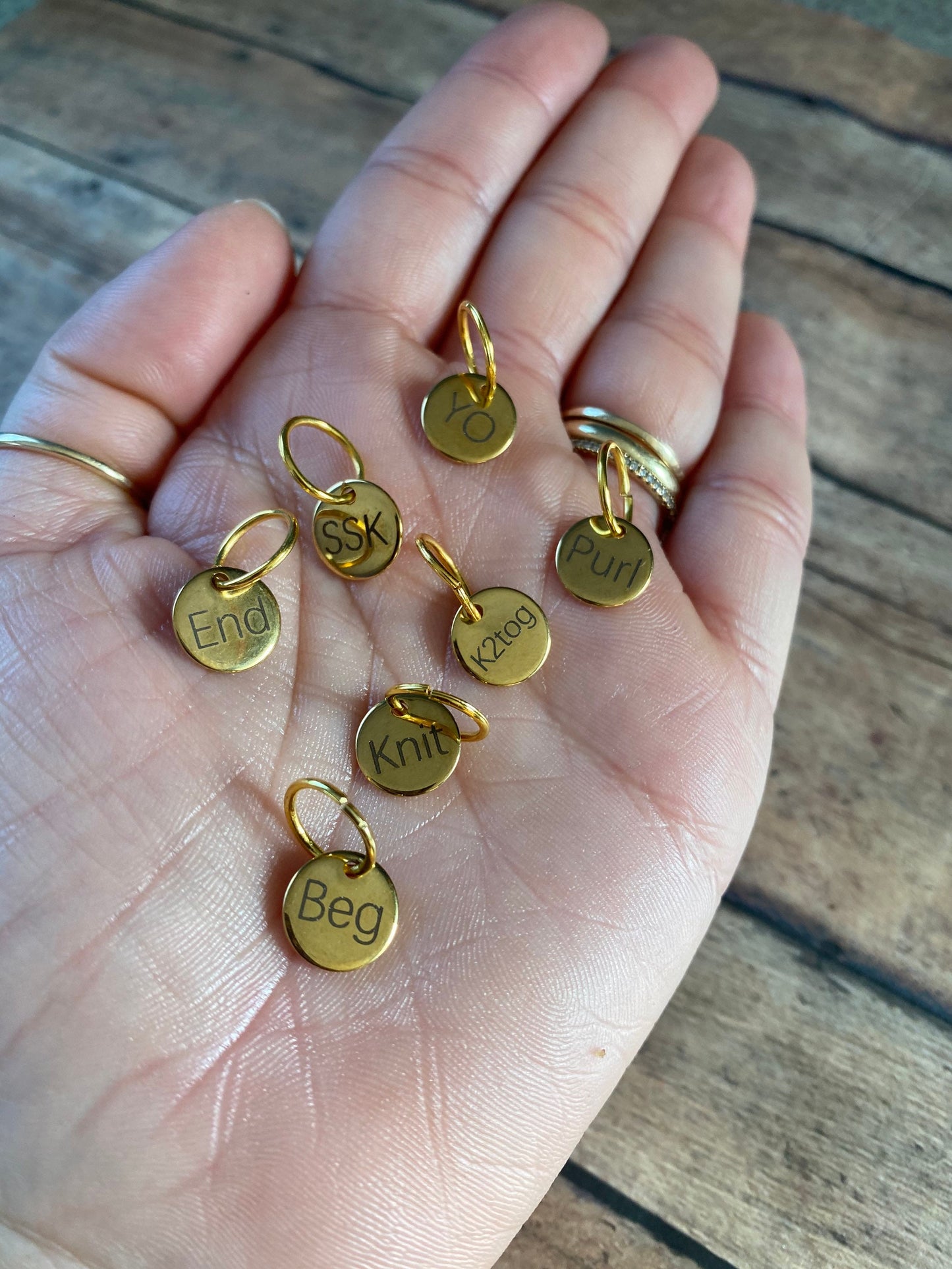 Knitting Terms Stitch Marker Bracelet