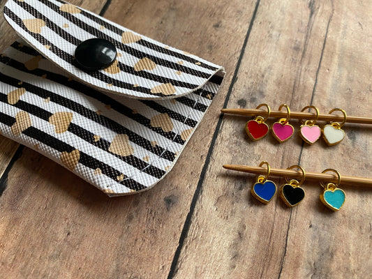 Tiny Hearts Stitch Marker Pouch