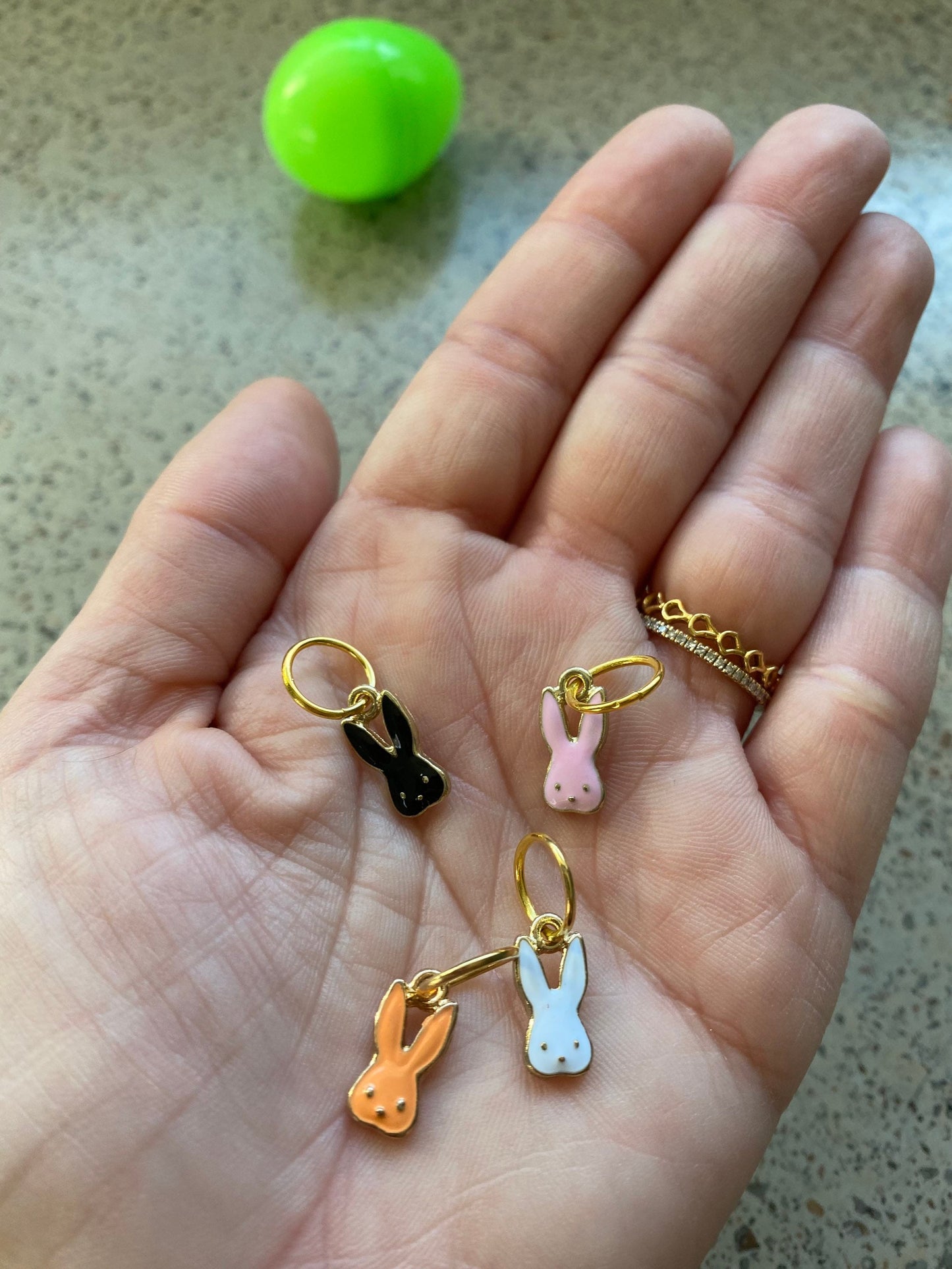 Easter Bunny Stitch Markers in Plastic Egg