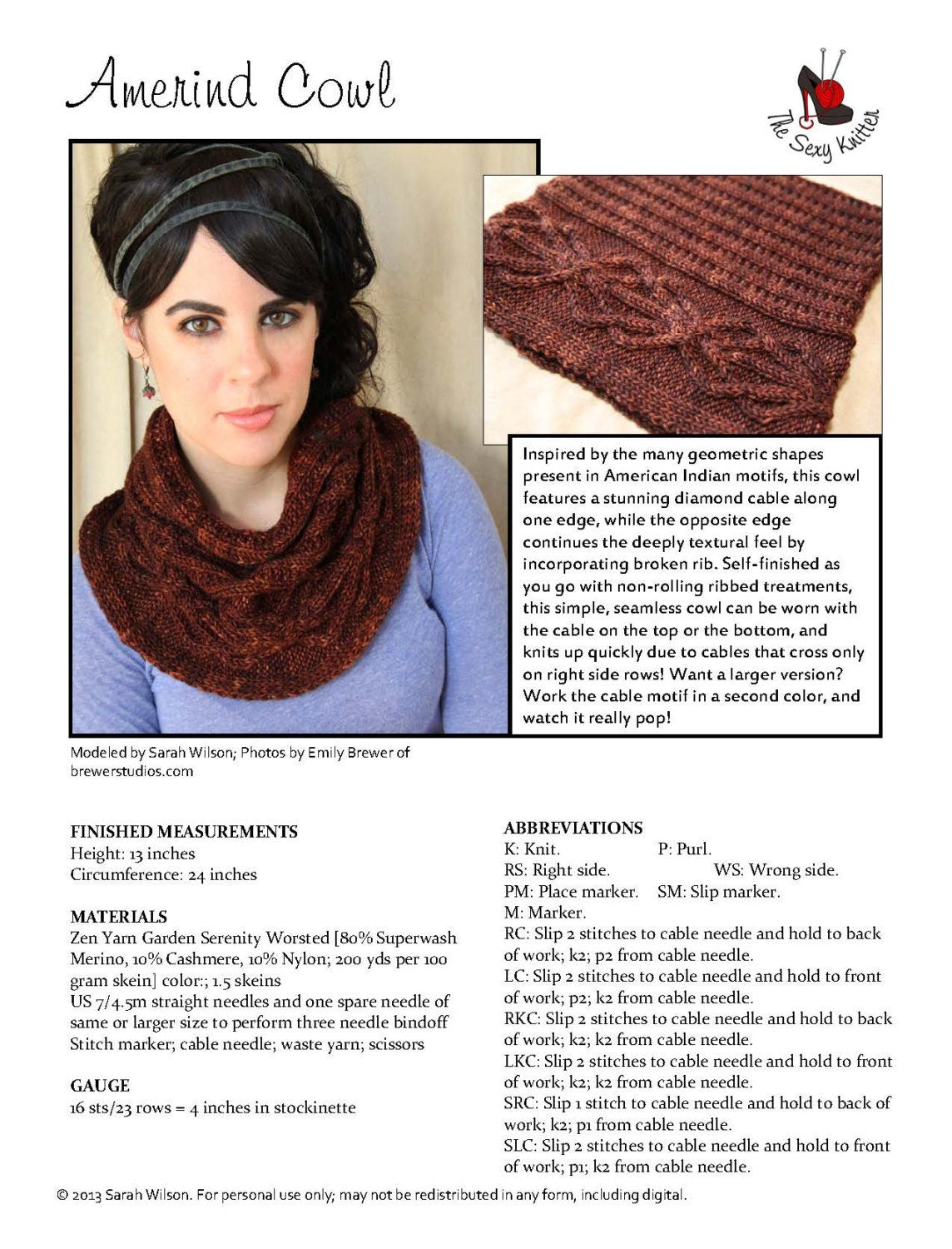 Amerind Cabled Cowl