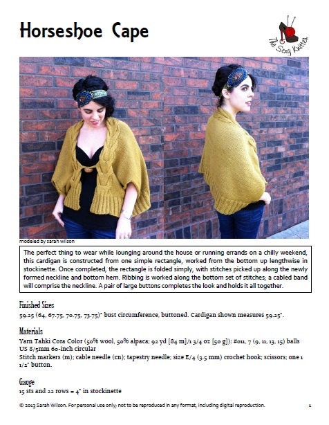 Horseshoe Cabled Knit Cape