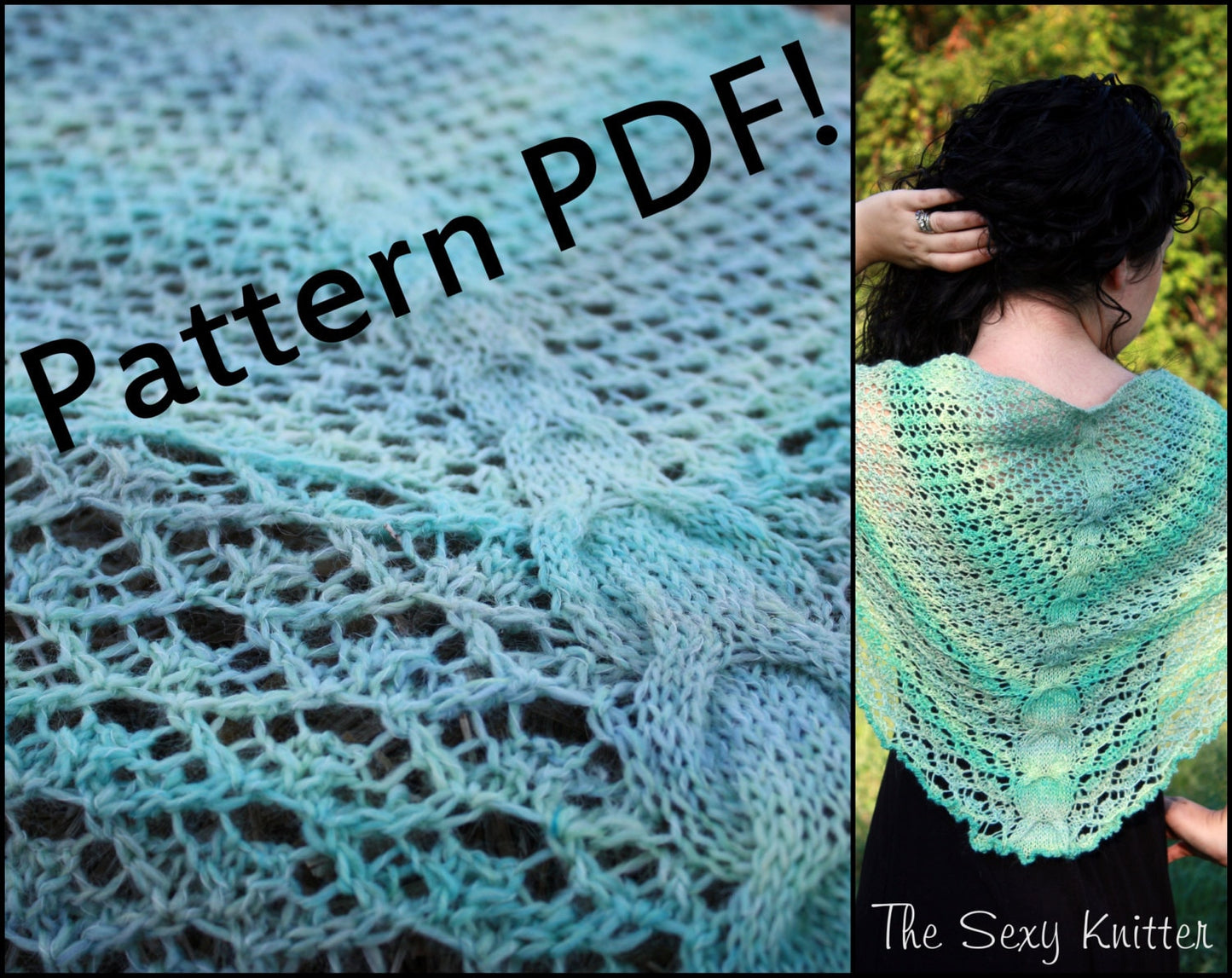 Solstice Shawlette with Lace & Cables