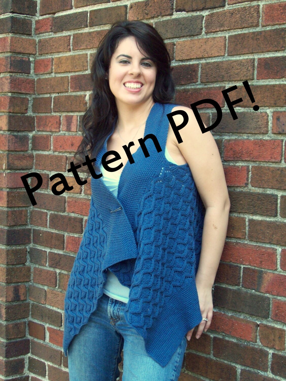 Blue Velvet Reversible Faux Cabled Vest