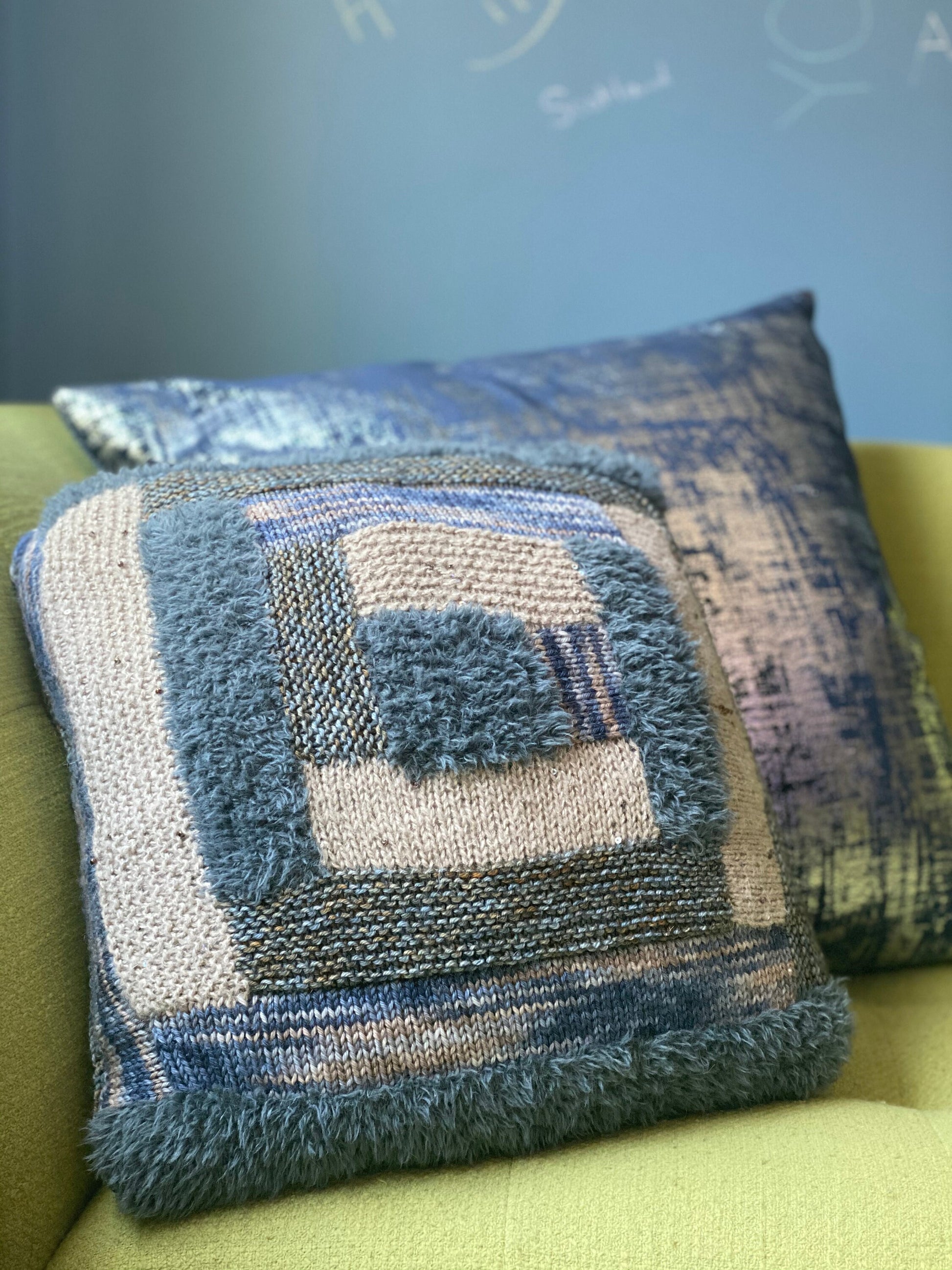 Piece and Press: Denim patchwork pillow
